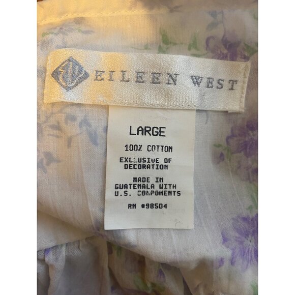 Eileen West Knee Length Floral Knee Length Robe With Pockets L - Picture 5 of 5
